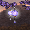 Chinese Lanterns & Purple Blossoms
